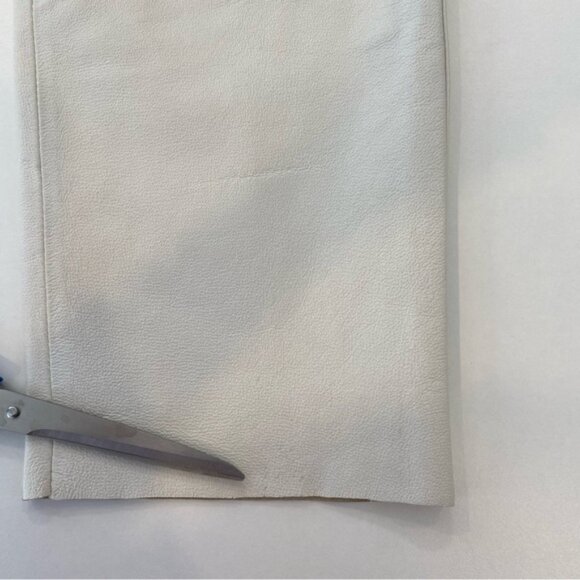 Blink from DANIER leather pants jeans ecru white high waist straight leg size 6 - Picture 12 of 14